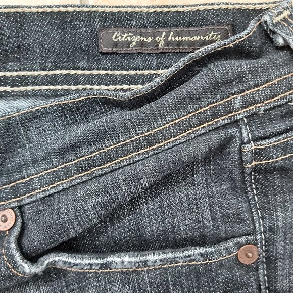 Citizens of Humanity Black Jeans Jerome Dahan Naomi Stretch Low Waist Flair 27 - Picture 11 of 12